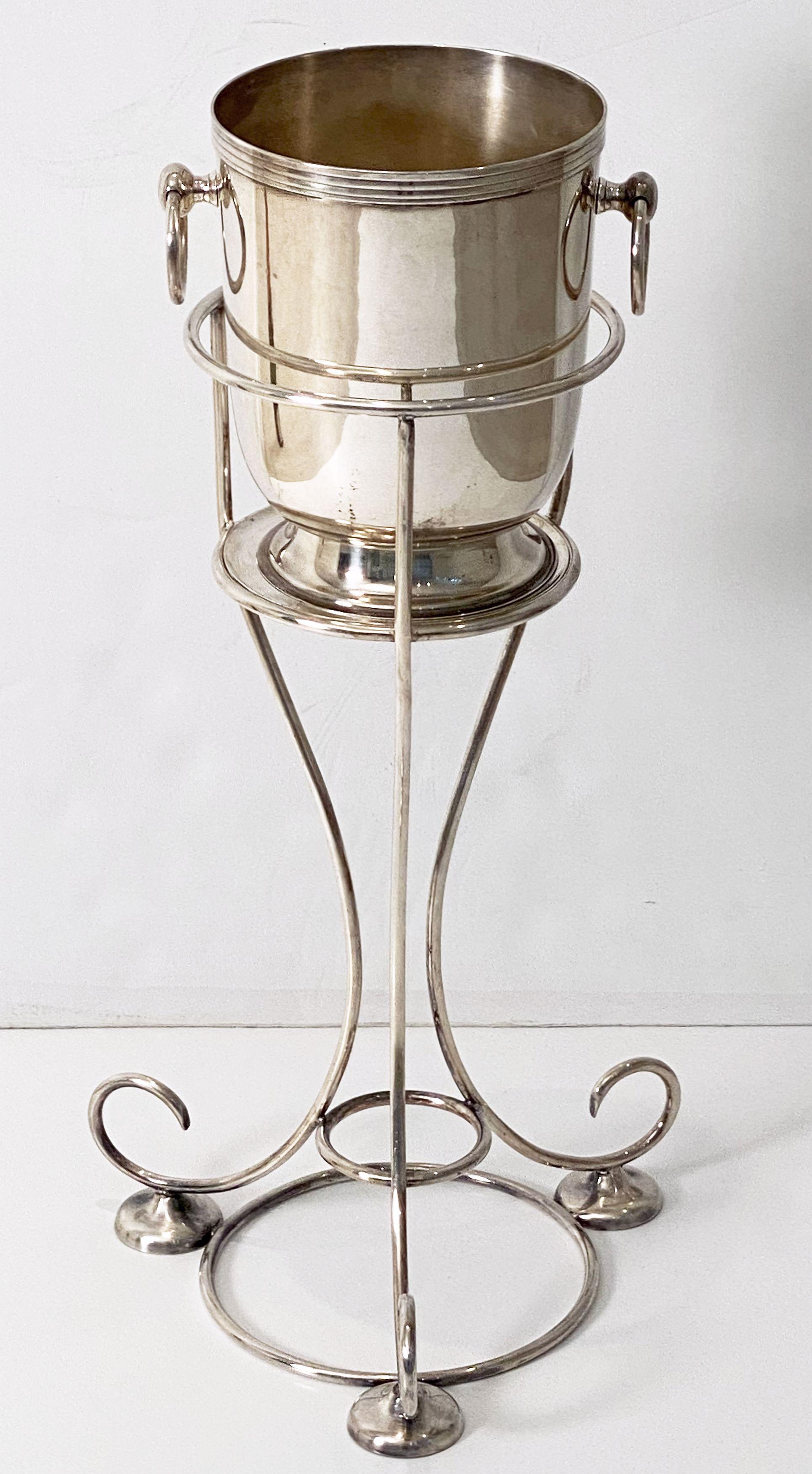 20th Century Art Deco Champagne Bucket or Wine Cooler on Frame Stand by Yeoman of England