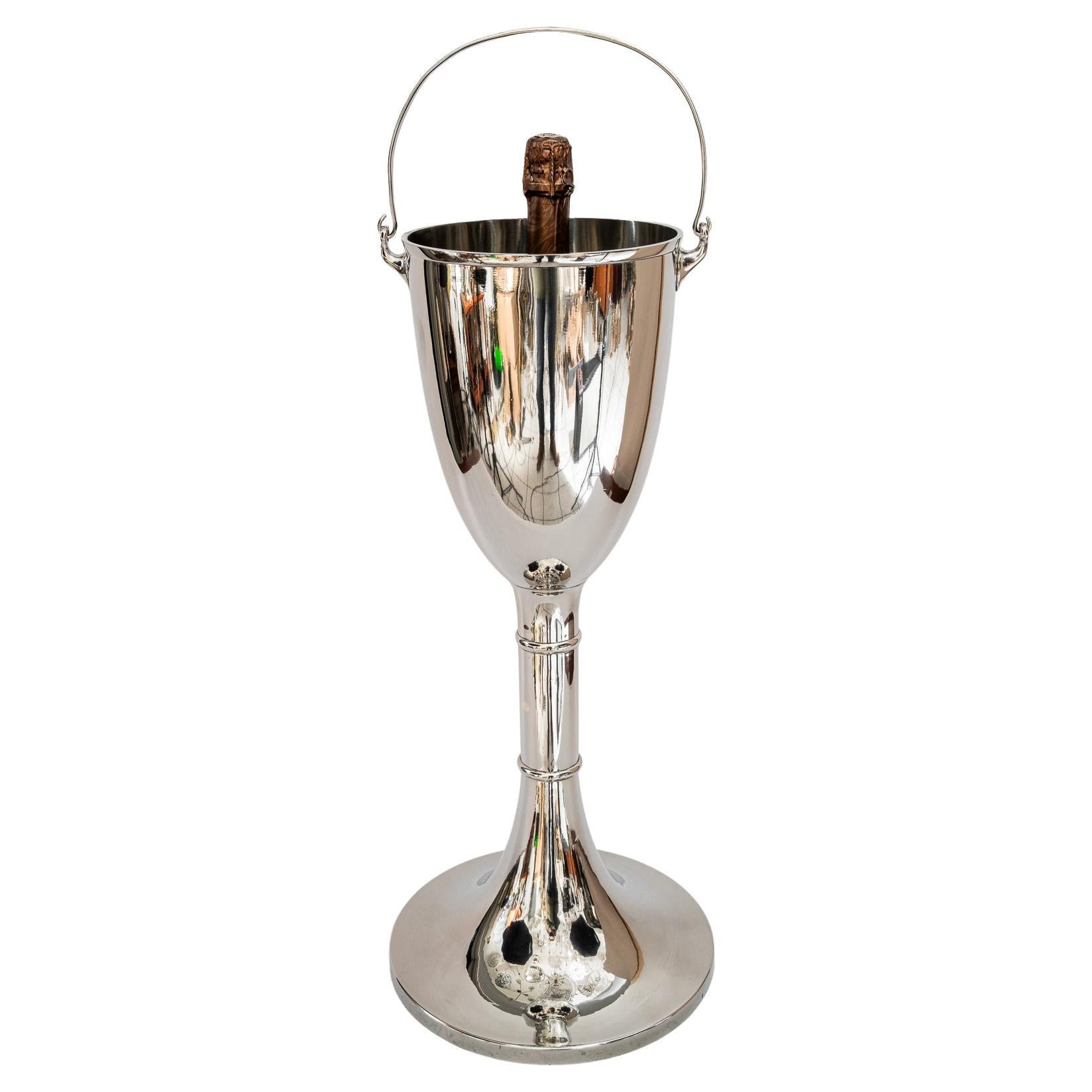 Art Deco Champagne bucket stand nickel-plated around 1920s