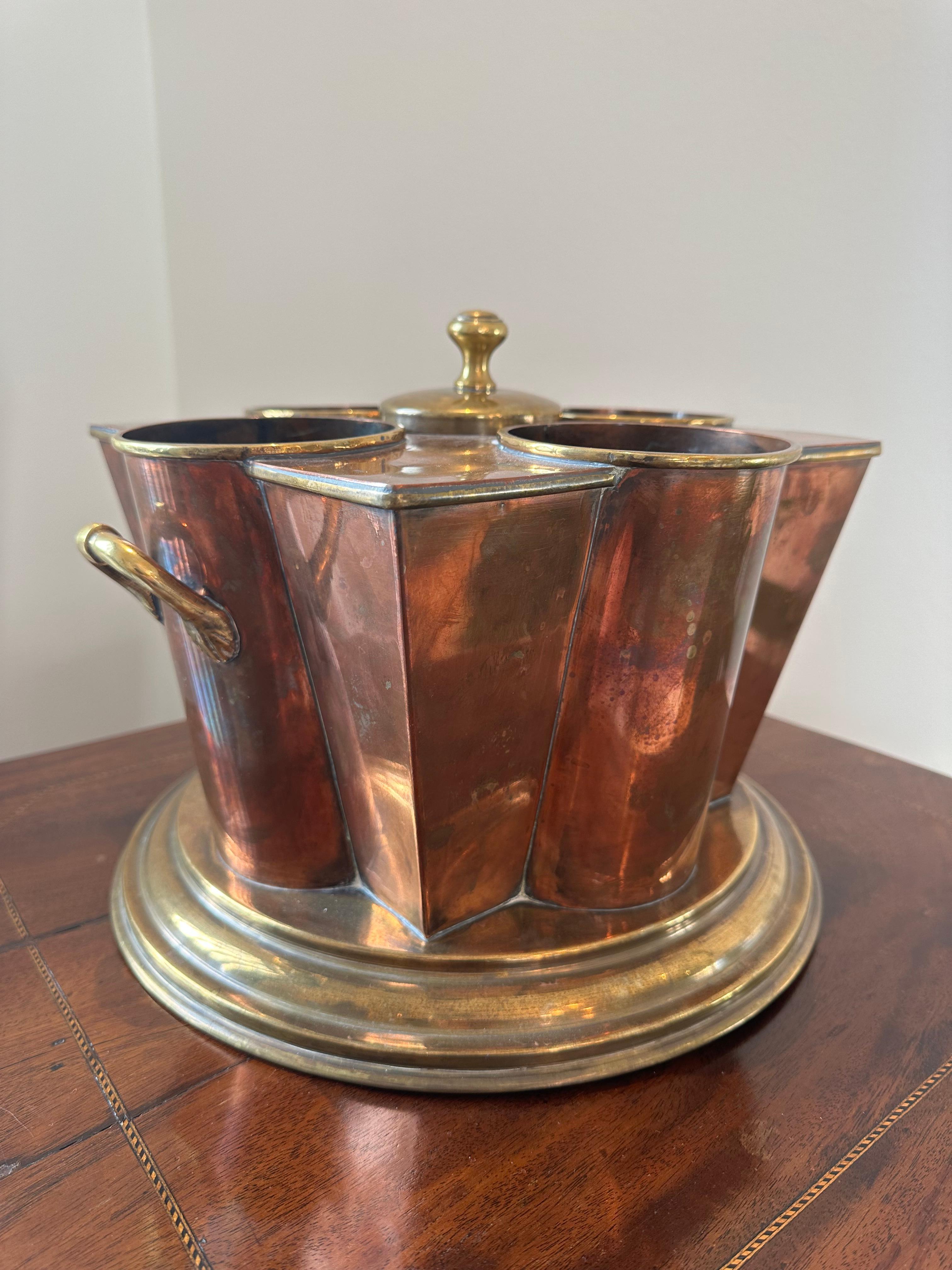 Brass Art Deco Champagne Cooler by G.Peak & Co, London. For Sale