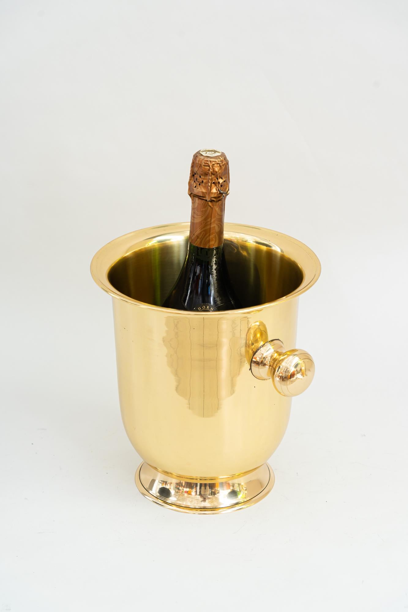 Art Deco Champagne cooler, Vienna Around 1920s 
Polished and stove enamameled
( bottle is not included it is only for the photoshooting ).