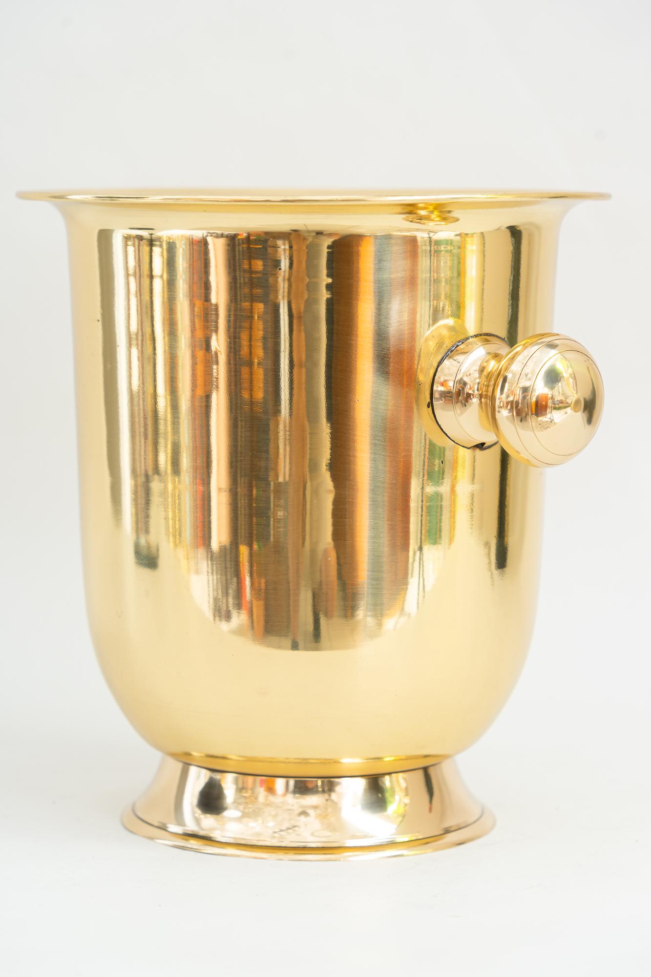 Brass Art Deco Champagne Cooler, Vienna Around 1920s