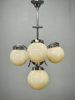 Lampadario in bicchieri da champagne in stile Art Déco, Cecoslovacchia, anni ’30