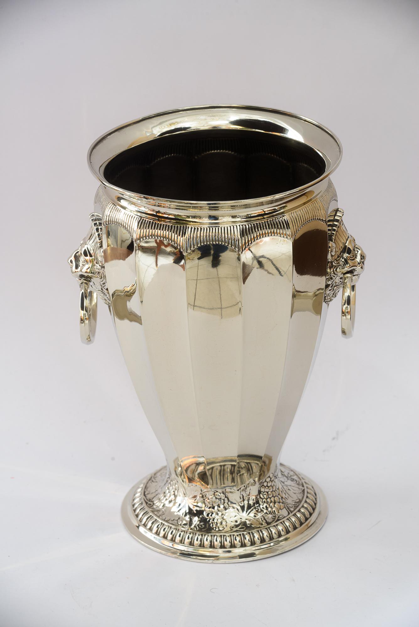Early 20th Century Art Deco Champagne or wine cooler alpaca vienna around 1920s For Sale