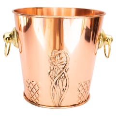 Antique Art Deco champagne or wine cooler copper brass vienna around 1920s