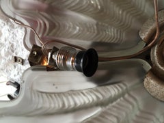 Lampadario Art Deco, 1920 in vetro e cromo