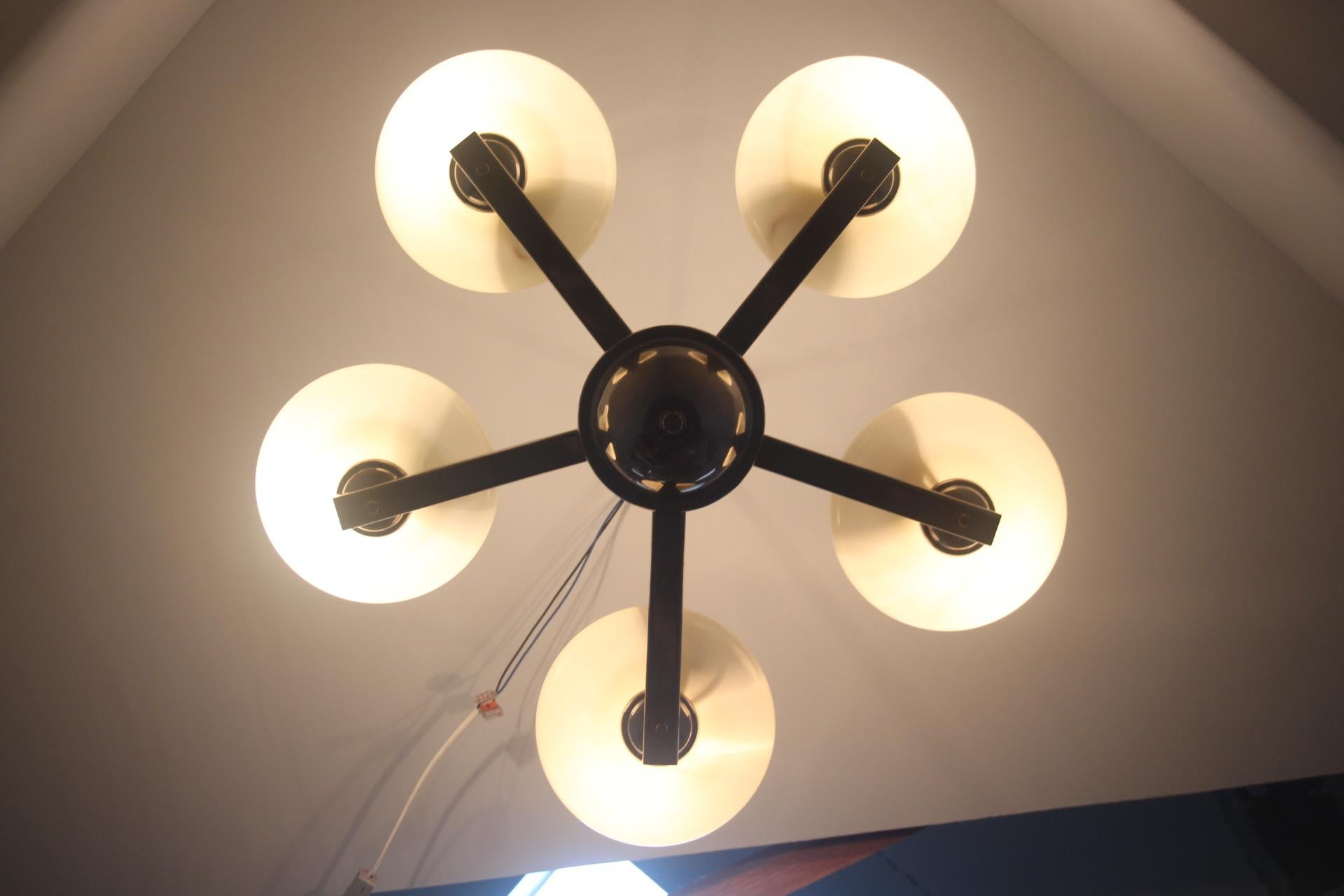 Metà XX secolo Lampadario Art Deco  Anni '30, Cecoslovacchia in vendita
