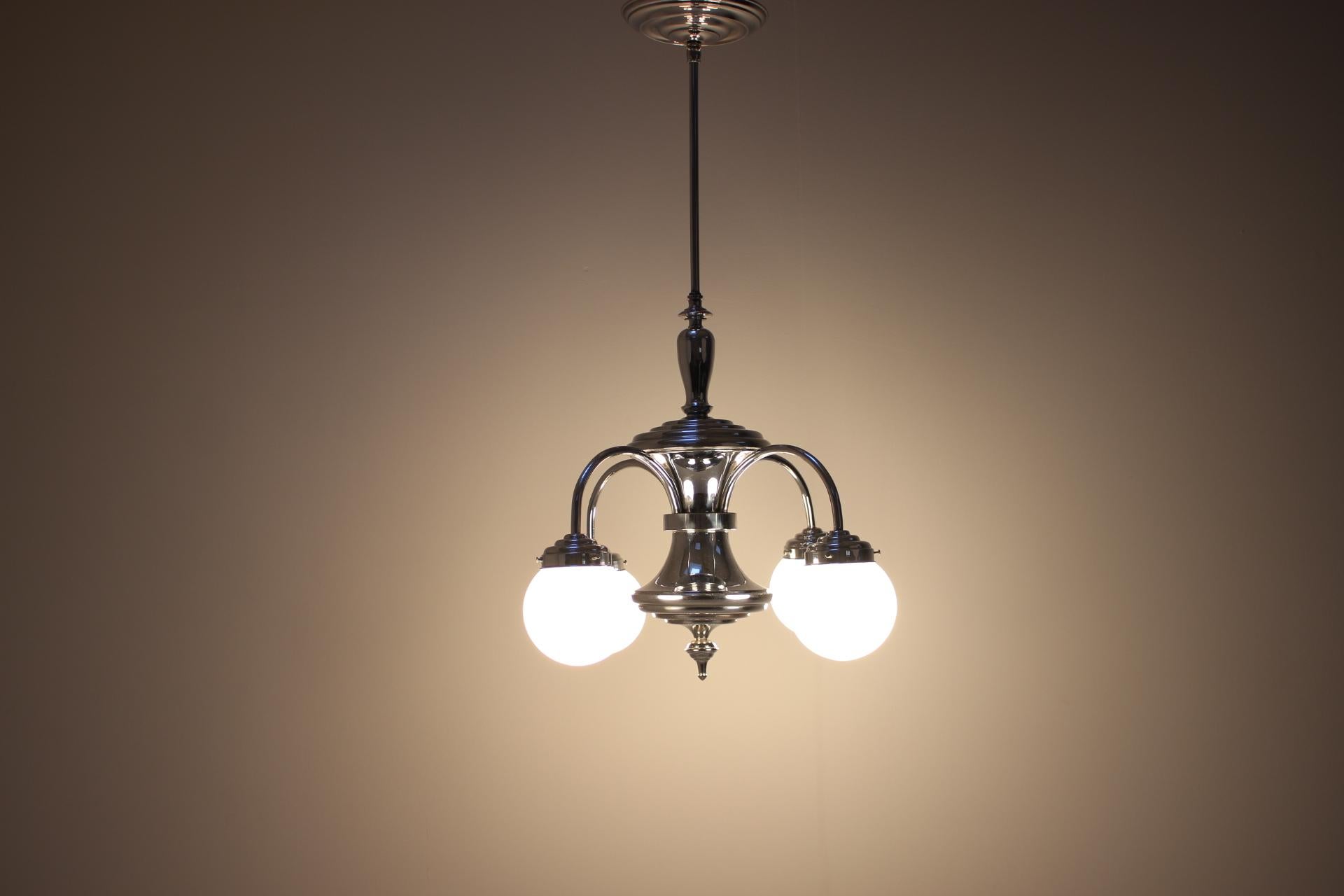 Metallo Lampadario Art Deco, anni '30 in vendita