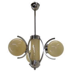 Vintage Art Deco Chandelier, 1930s, Restored