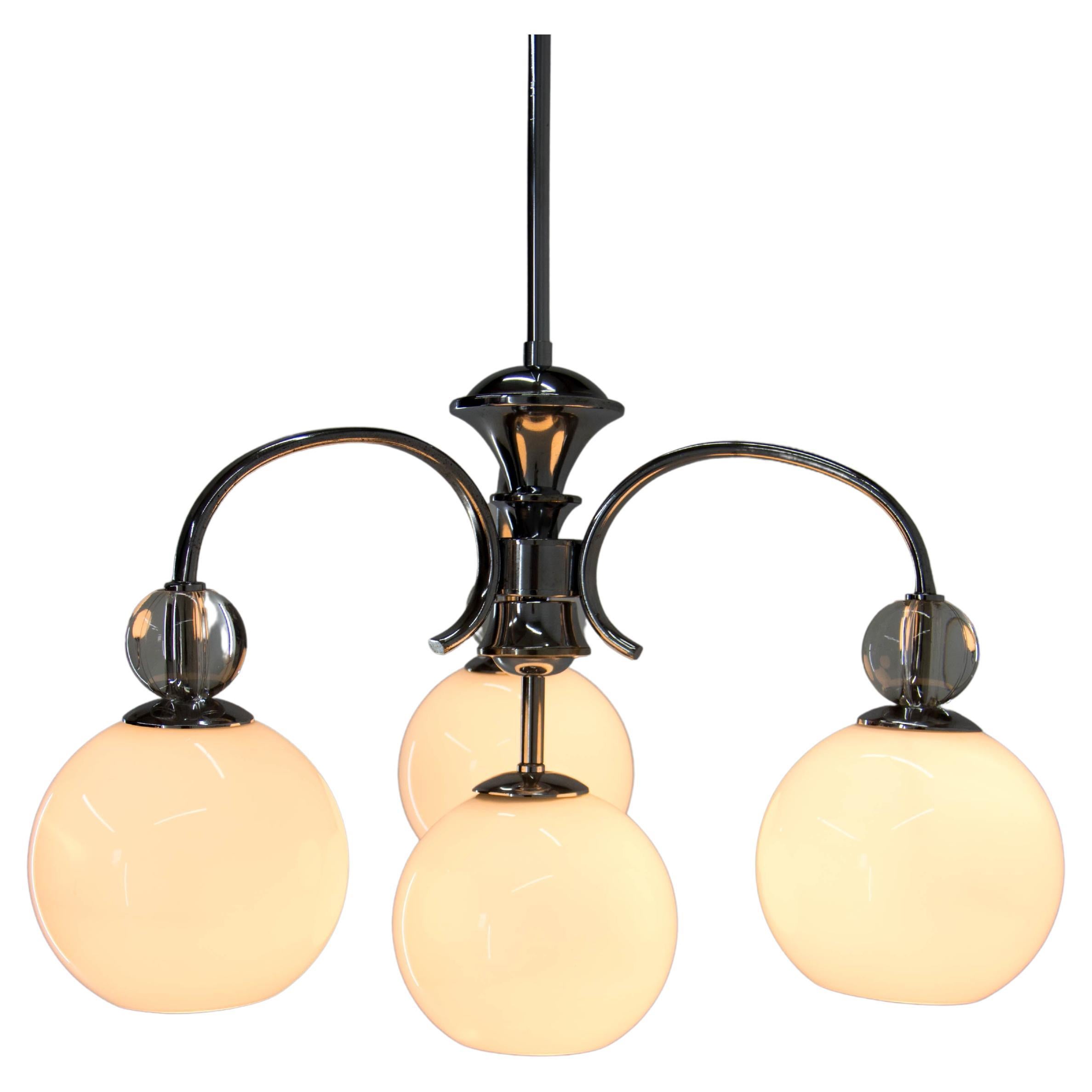 Art Deco Chandelier, 1930s, Restored For Sale