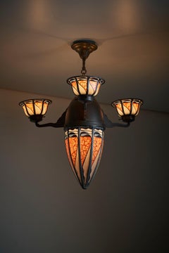 Lustre Art déco d'Amsterdam School par The Nieuwe Honsel