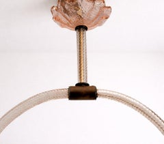 Araña Art Déco atribuida a Barovier & Toso, cristal de Murano, años 40