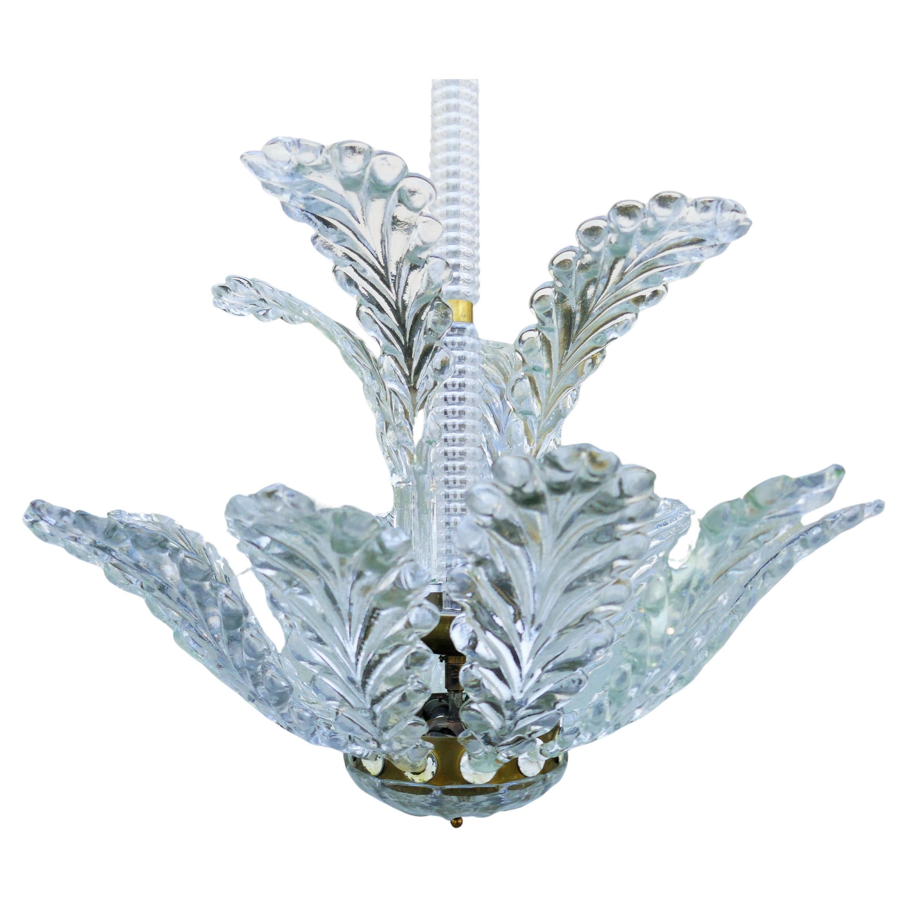 Italian Art Deco chandelier attributed to Venini For Sale