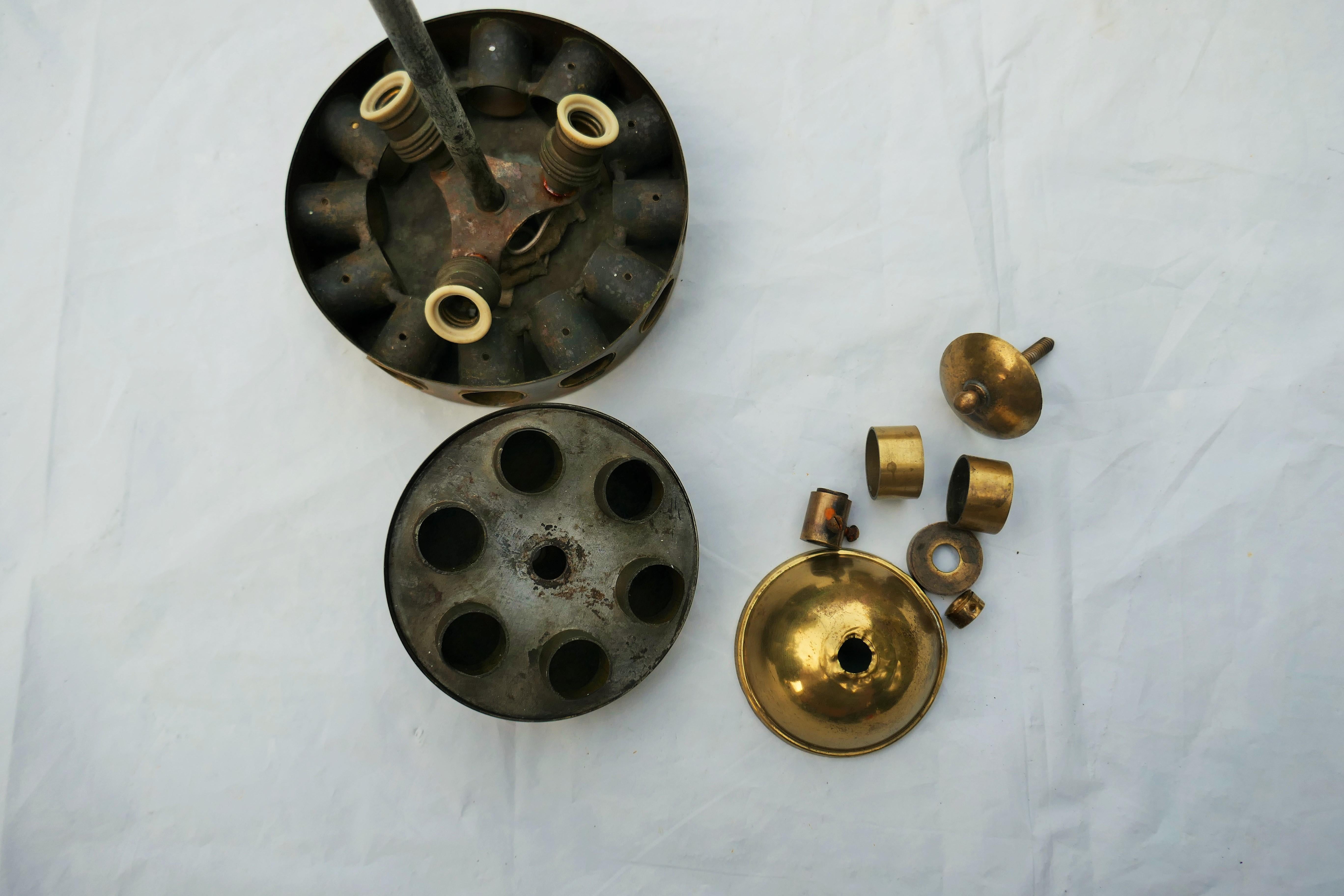 Art Deco chandelier attributed to Venini For Sale 14