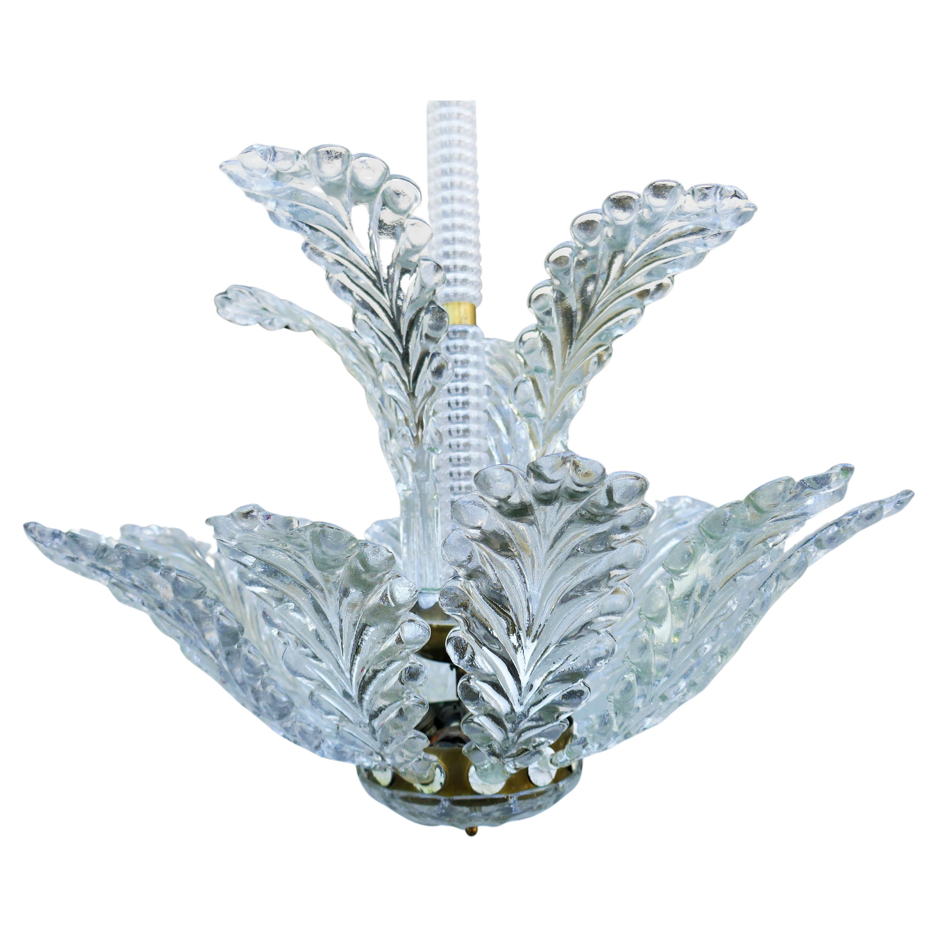 Mid-20th Century Art Deco chandelier attributed to Venini For Sale
