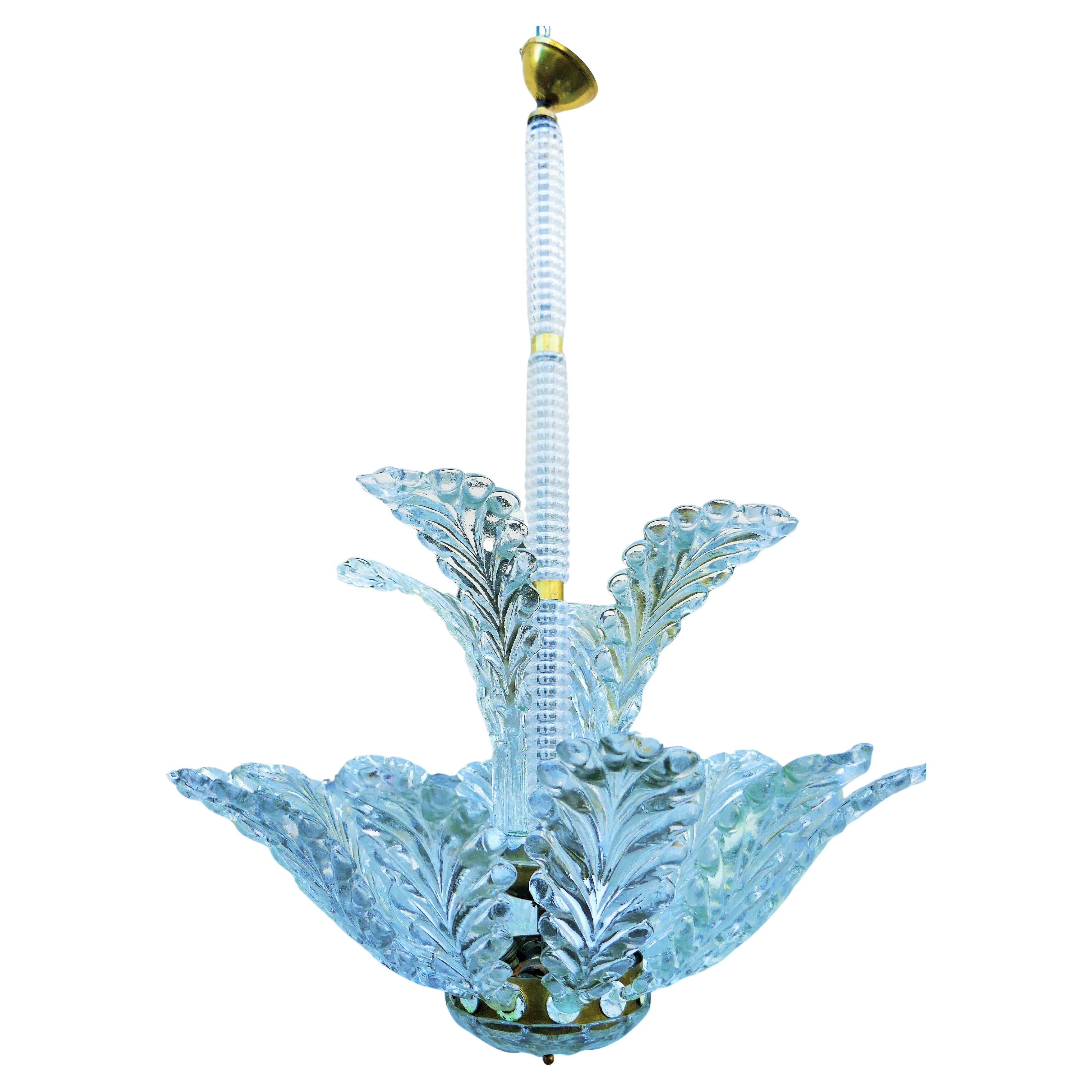 Art Deco chandelier attributed to Venini For Sale 1