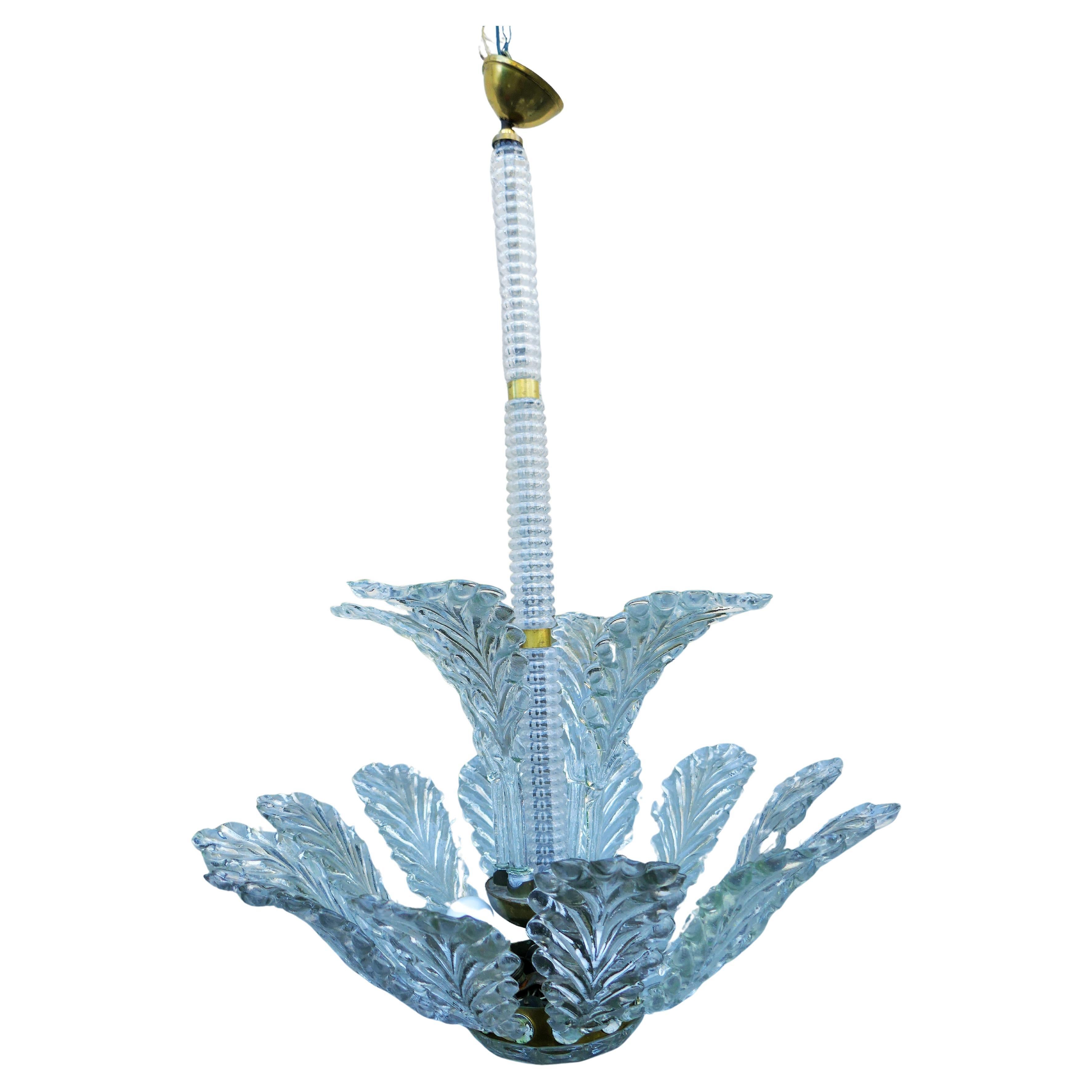 Art Deco chandelier attributed to Venini For Sale 2
