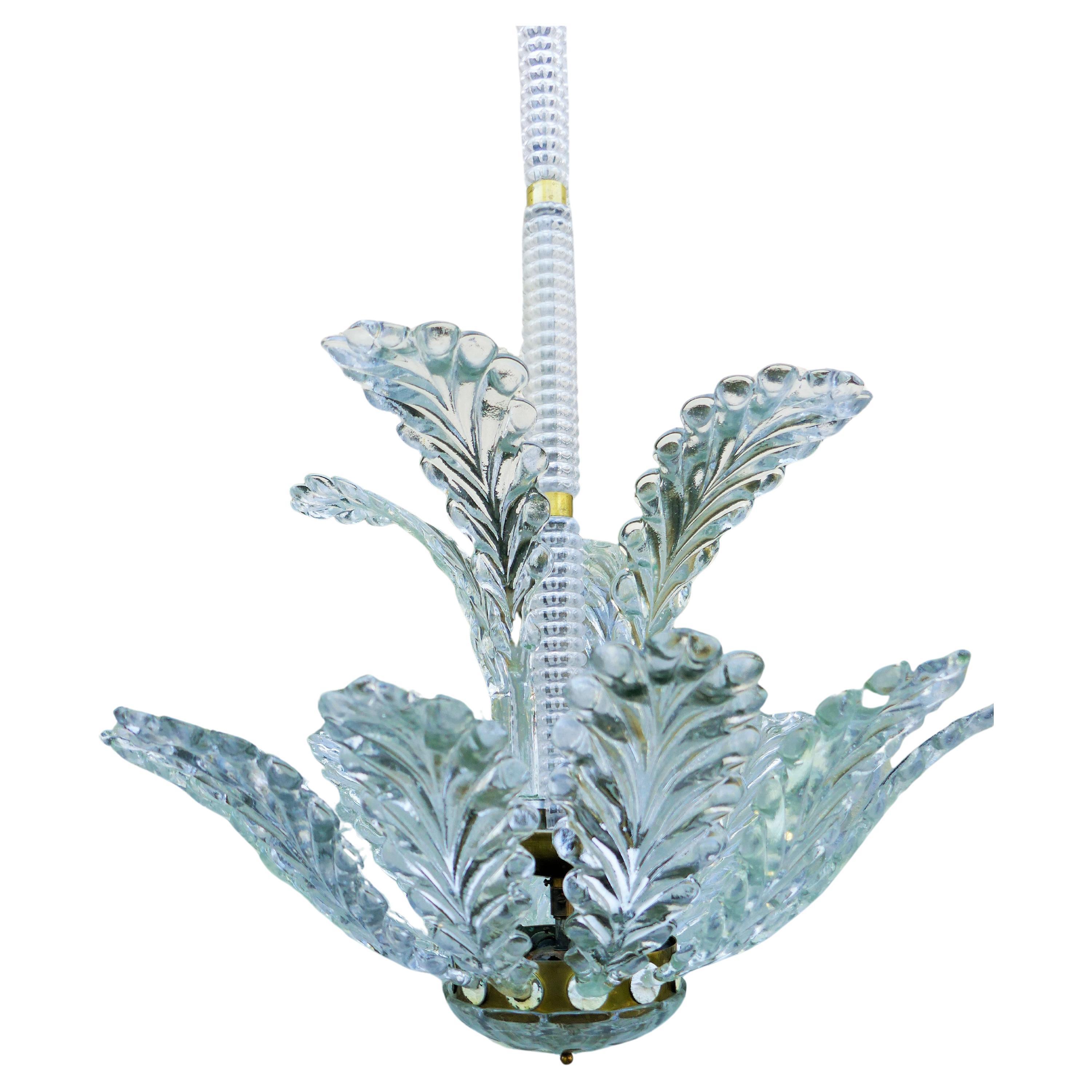 Art Deco chandelier attributed to Venini For Sale 3