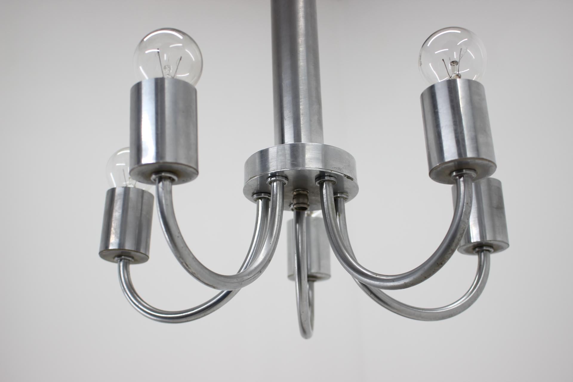 Czech Art Deco Chandelier, Bauhaus, Functionalism, 1930s For Sale