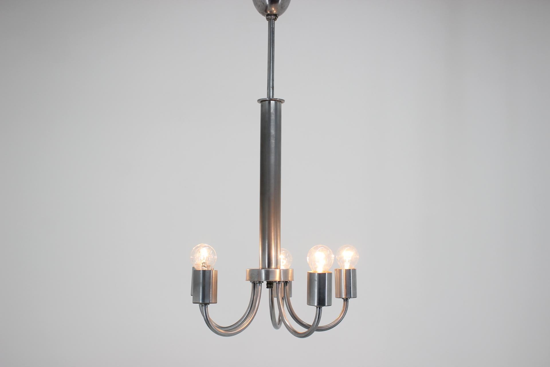 Art Deco Chandelier, Bauhaus, Functionalism, 1930s In Good Condition For Sale In Praha, CZ