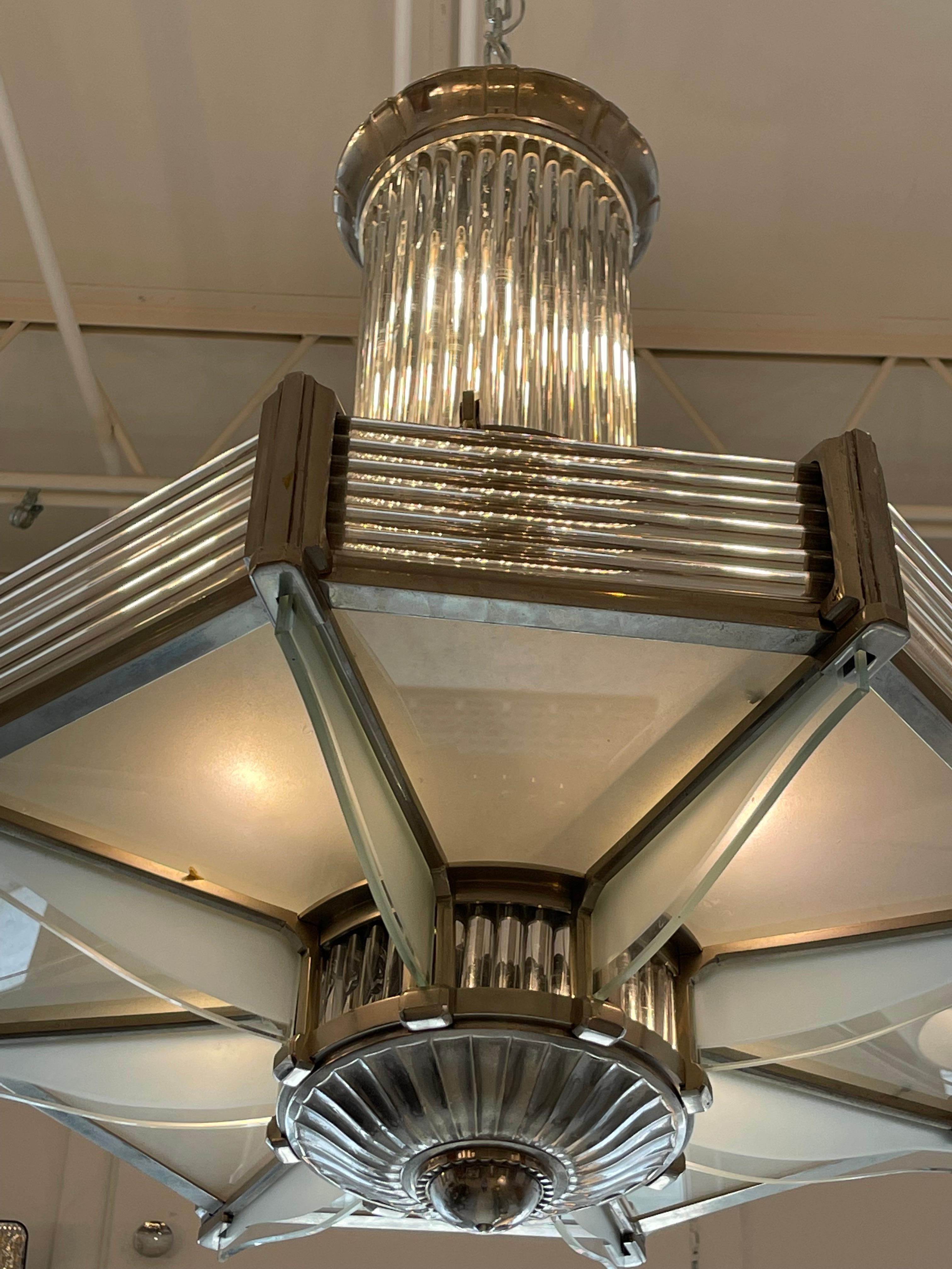 Art Deco Chandelier by Atelier Petitot In Good Condition For Sale In Miami, FL