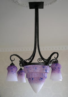 Lámpara Art Déco de Charles Schneider, Francia, 1920