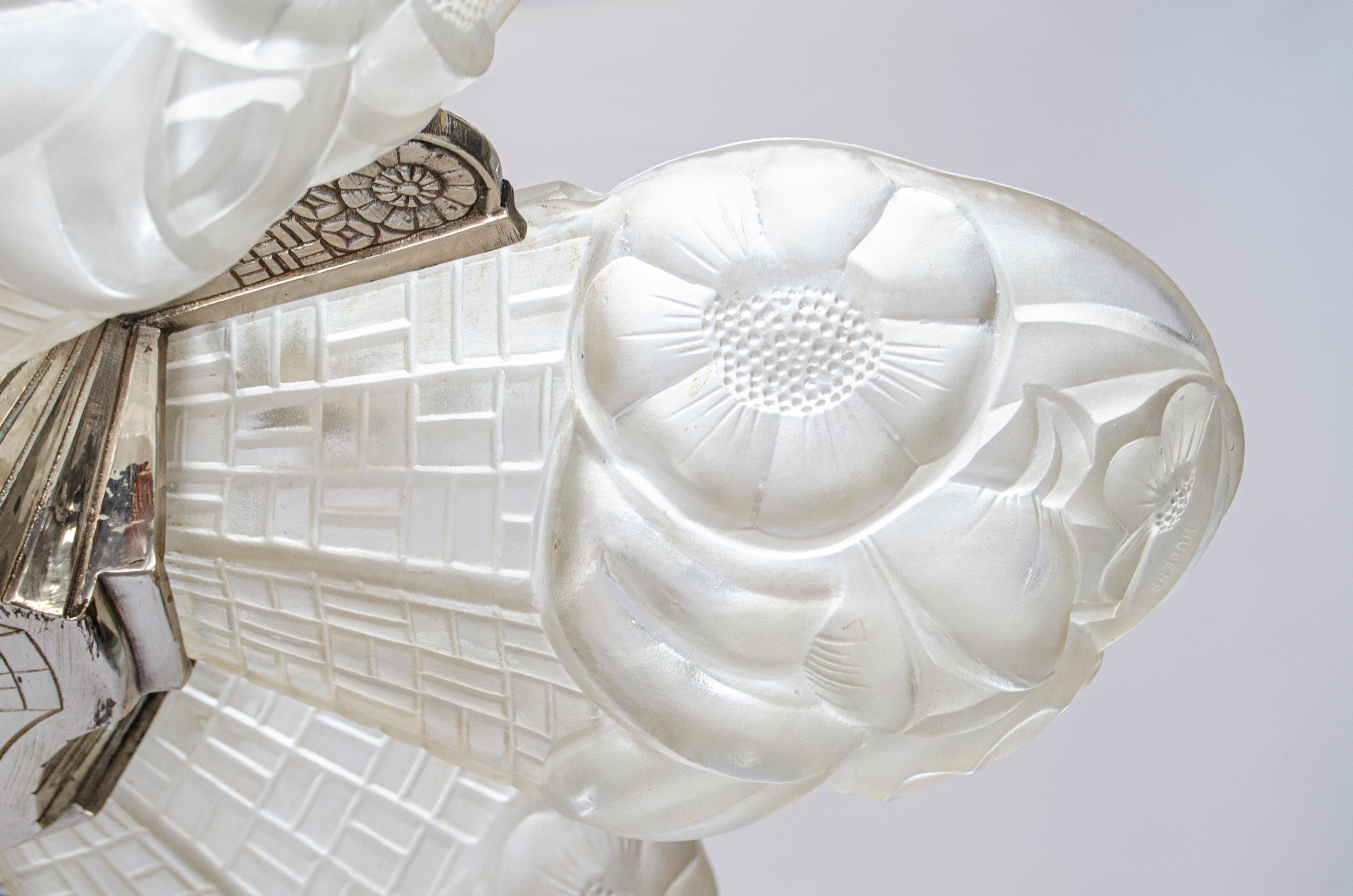 French Art Deco Chandelier by David Gueron Degué For Sale