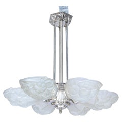 Antique Art Deco Chandelier by David Gueron Degué