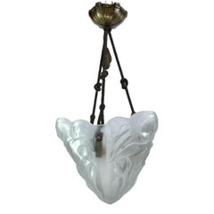 Art Deco Chandelier by Dégue Hanging Lamp, 1930s