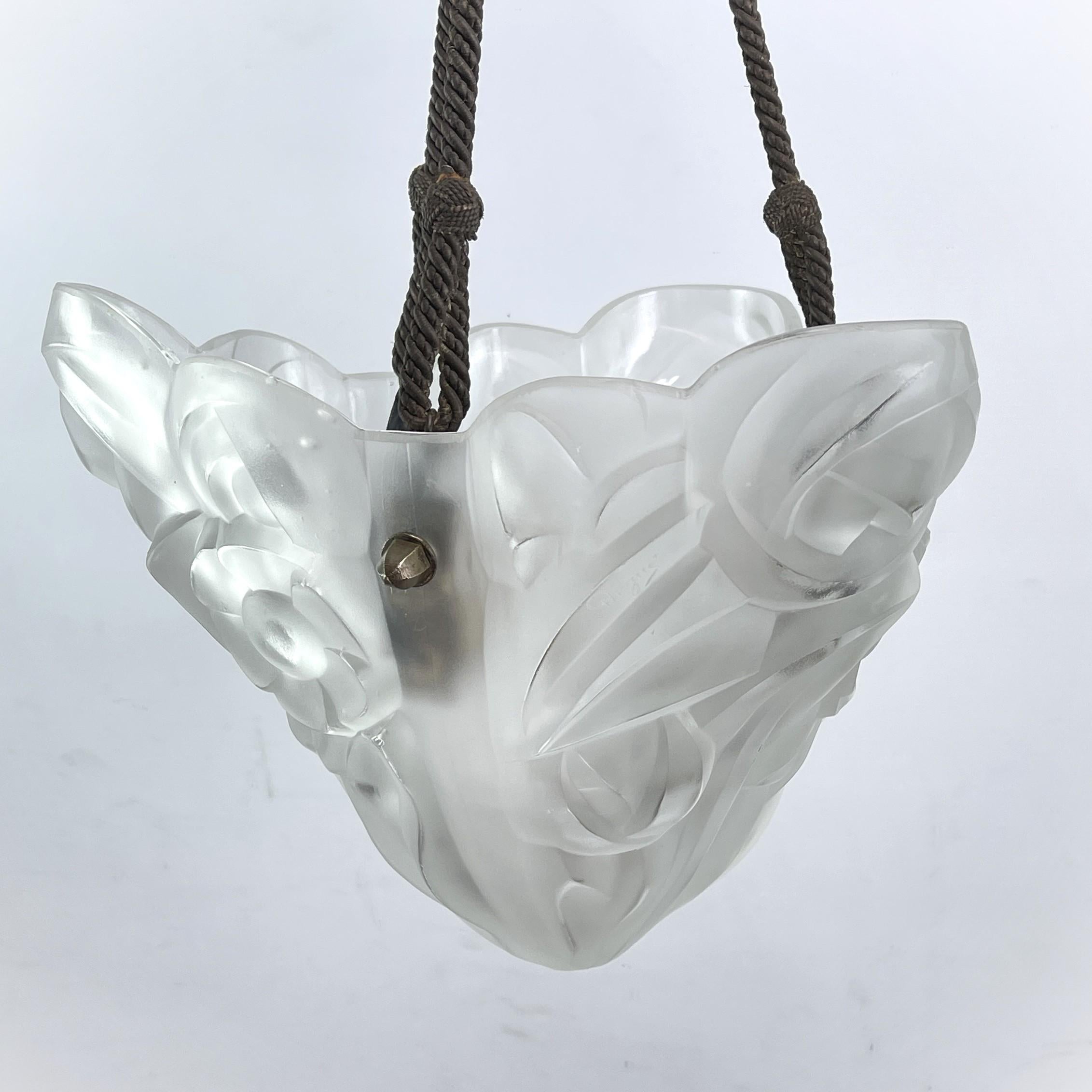 Lampadario Art Déco a sospensione di Dégue, anni '30 in vendita 2