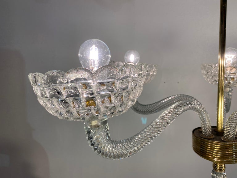 Art Deco Chandelier by Ercole Barovier, Murano, 1940 For Sale 5