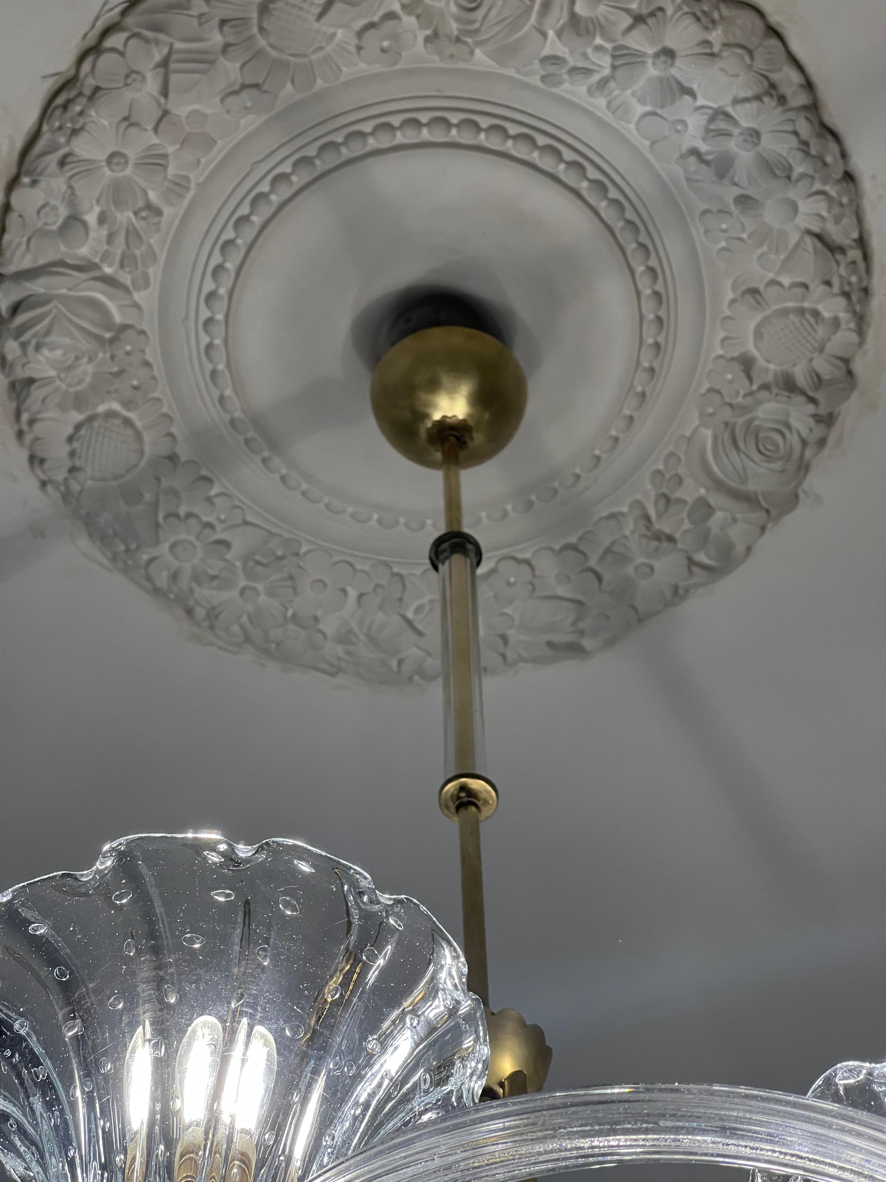 Art Deco Chandelier by Ercole Barovier, Murano, 1940 For Sale 6