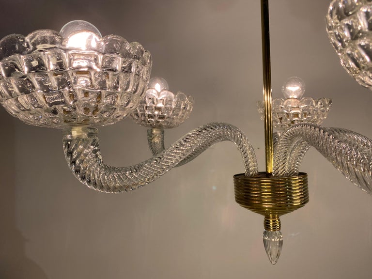 Art Deco Chandelier by Ercole Barovier, Murano, 1940 For Sale 7