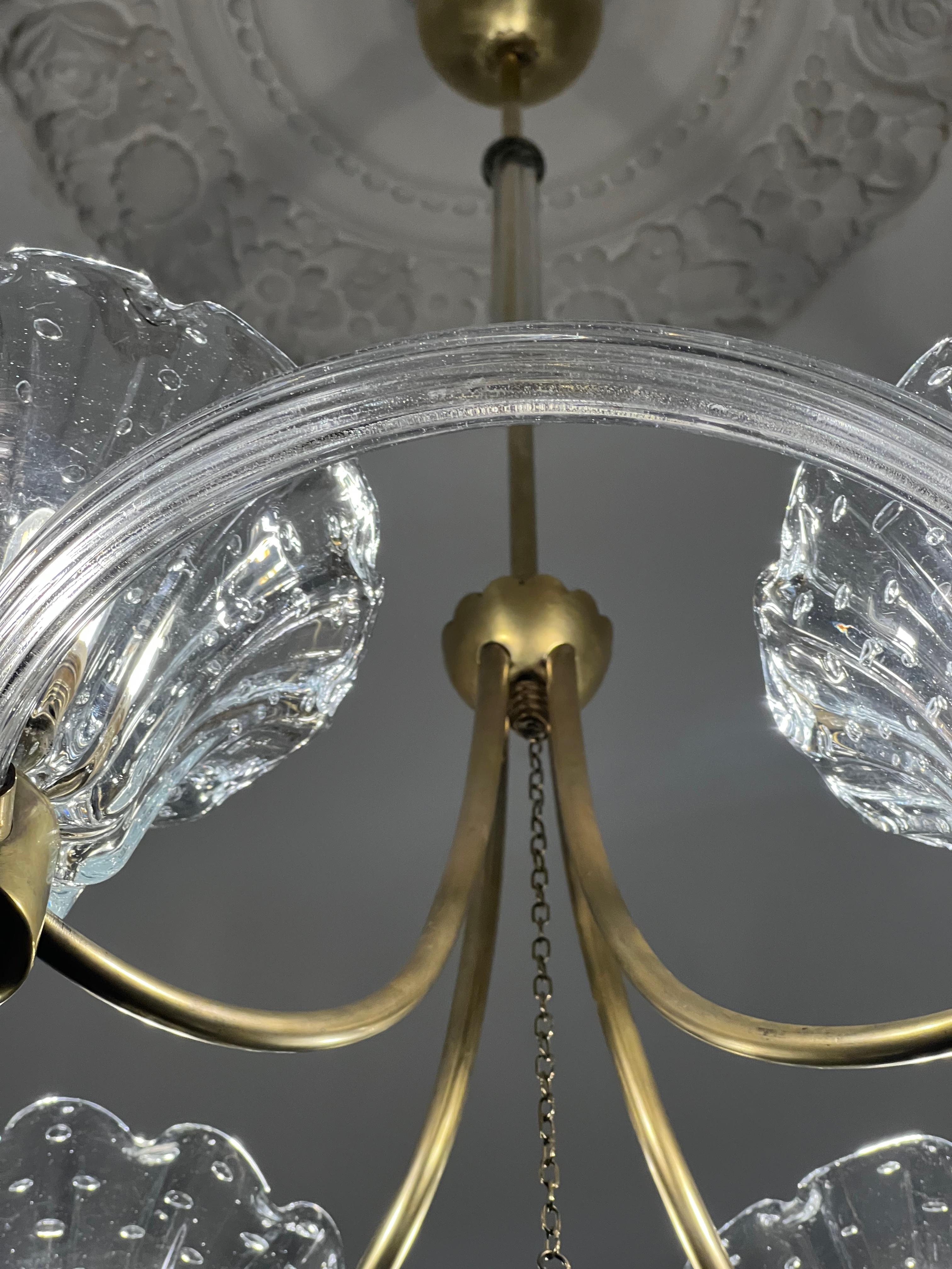 Art Deco Chandelier by Ercole Barovier, Murano, 1940 For Sale 11