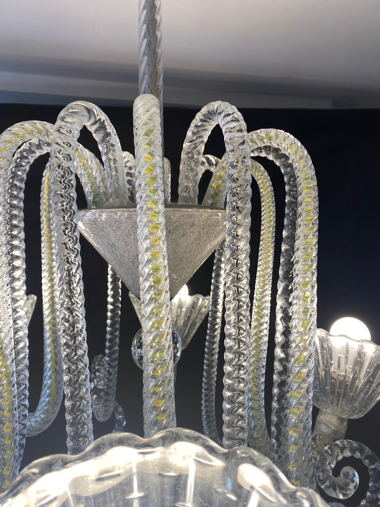 Art Deco Chandelier by Ercole Barovier, Murano, 1940 For Sale 1