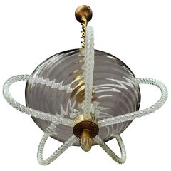 Vintage Art Deco Chandelier by Ercole Barovier, Murano, 1940