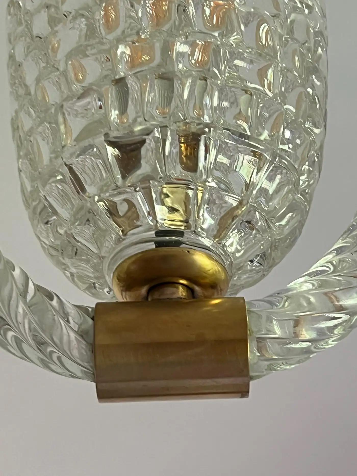 Lustre Art Déco d'Ercole Barovier, Murano, années 1940 en vente 4