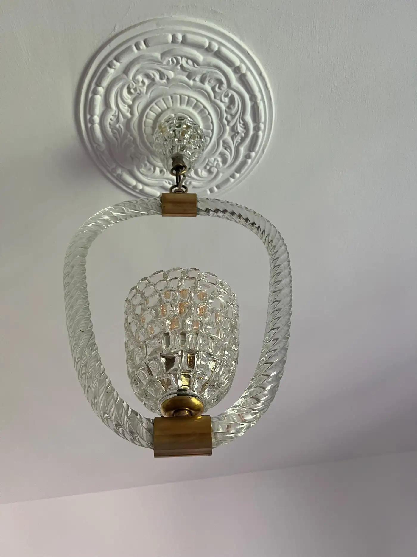 Lustre Art Déco d'Ercole Barovier, Murano, années 1940 en vente 5