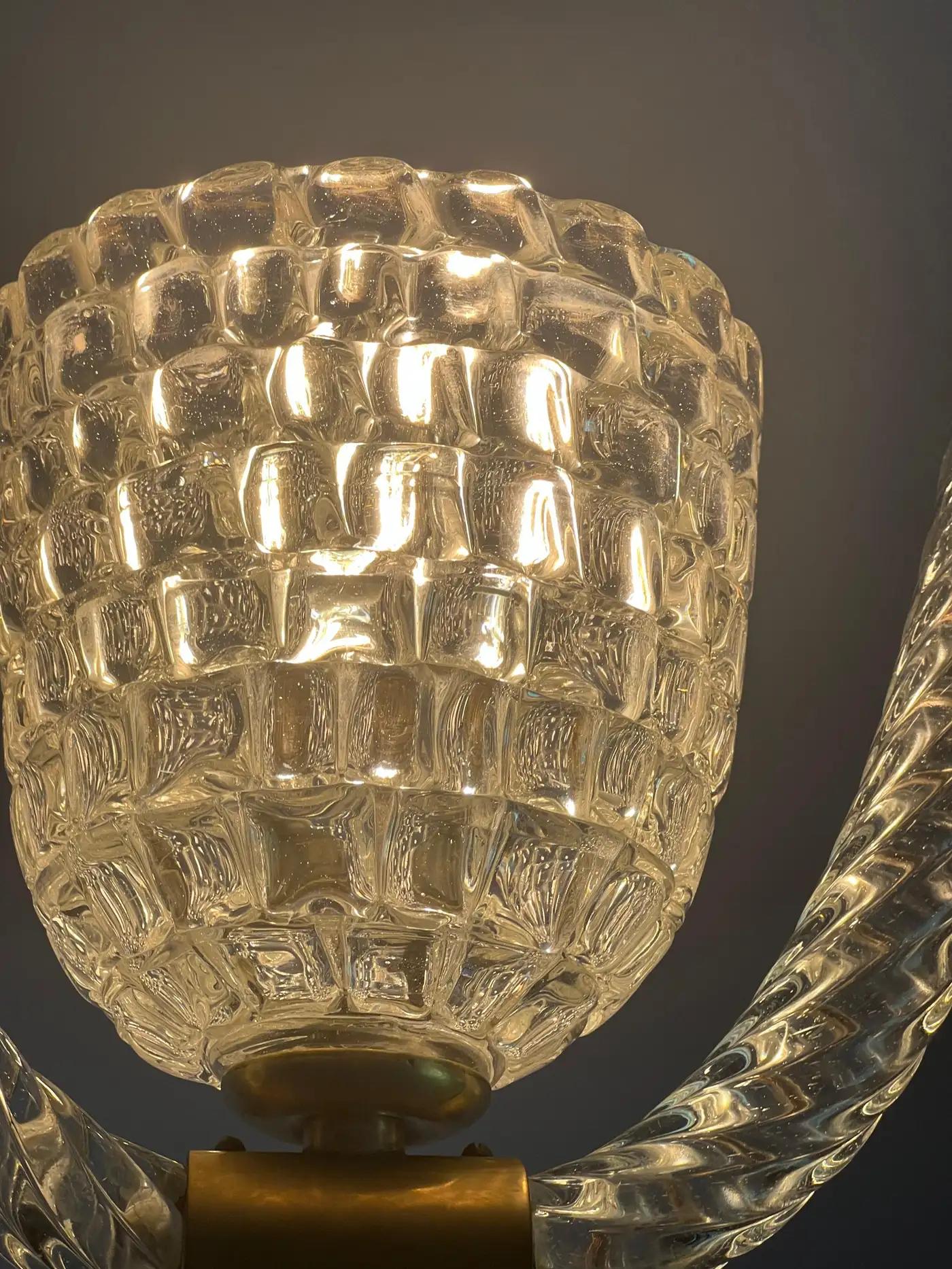 Lustre Art Déco d'Ercole Barovier, Murano, années 1940 en vente 6