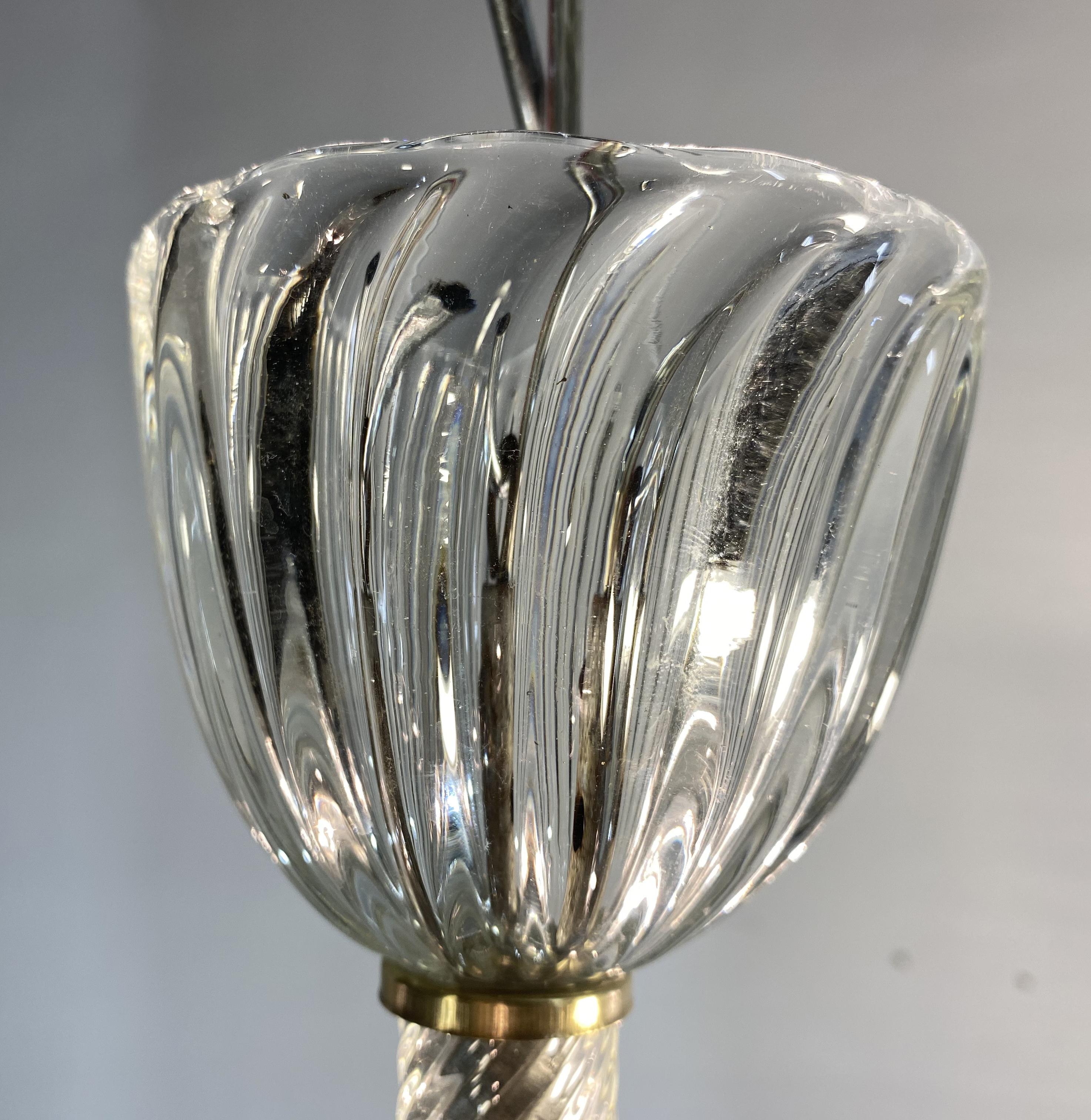 Art Deco Chandelier by Ercole Barovier, Murano, 1940s 7