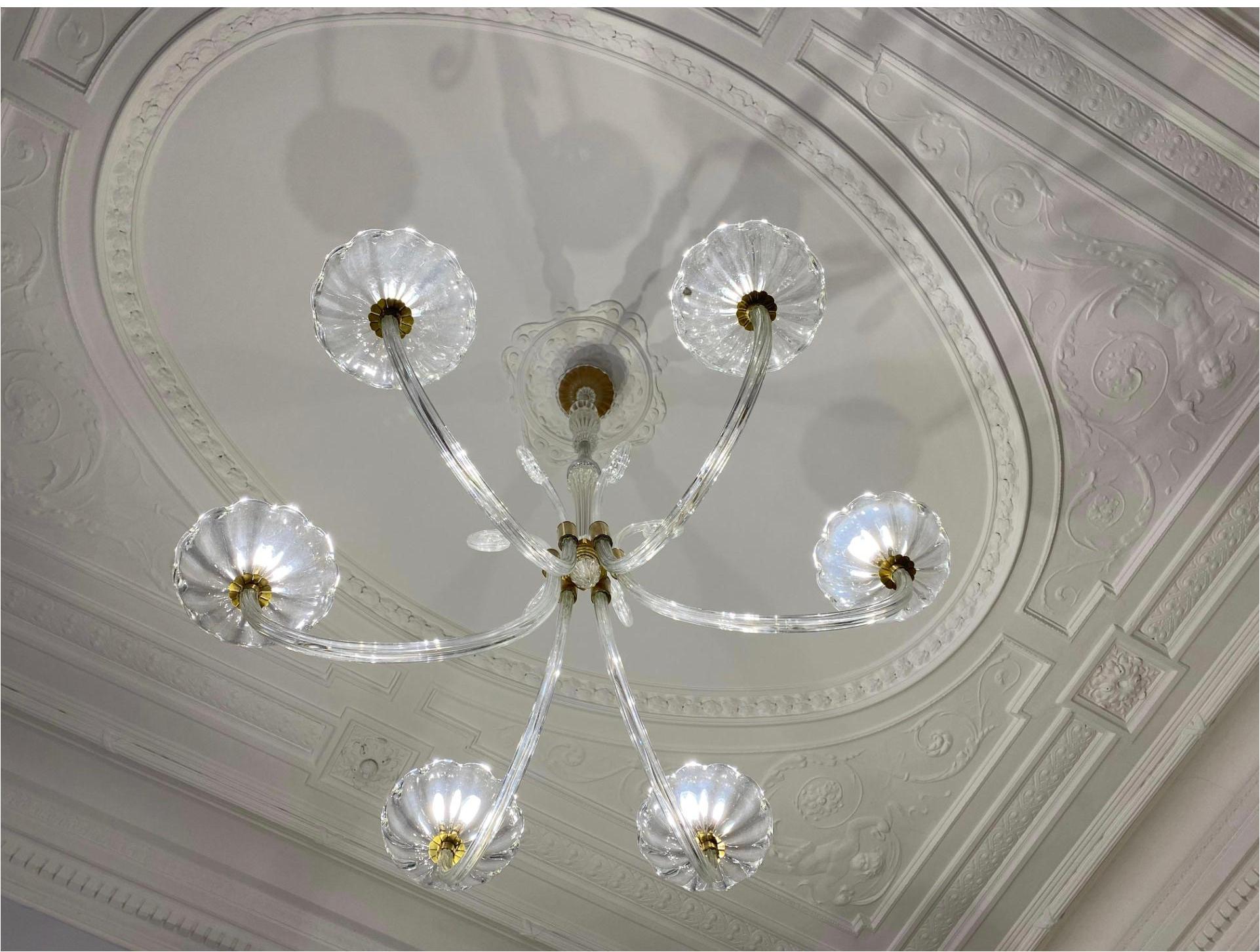 Amazing and elegant hand blown Murano chandelier by Ercole Barovier, circa 1940.
Measure: Diameter cm 120
Height cm 215
From Private collection of the Baron Von Planta