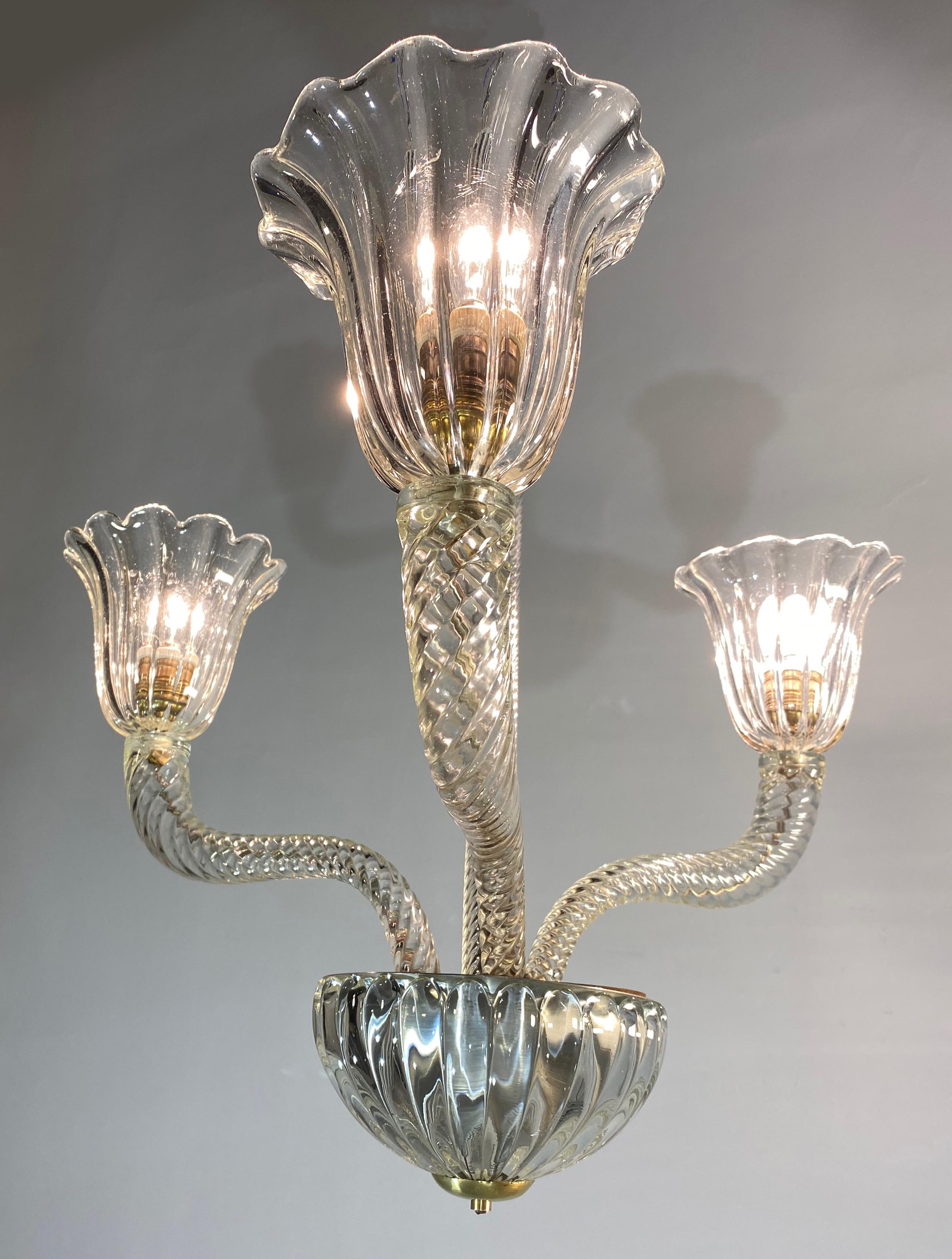 Art Deco chandelier by Ercole Barovier, 1940s. 
From Private collection.