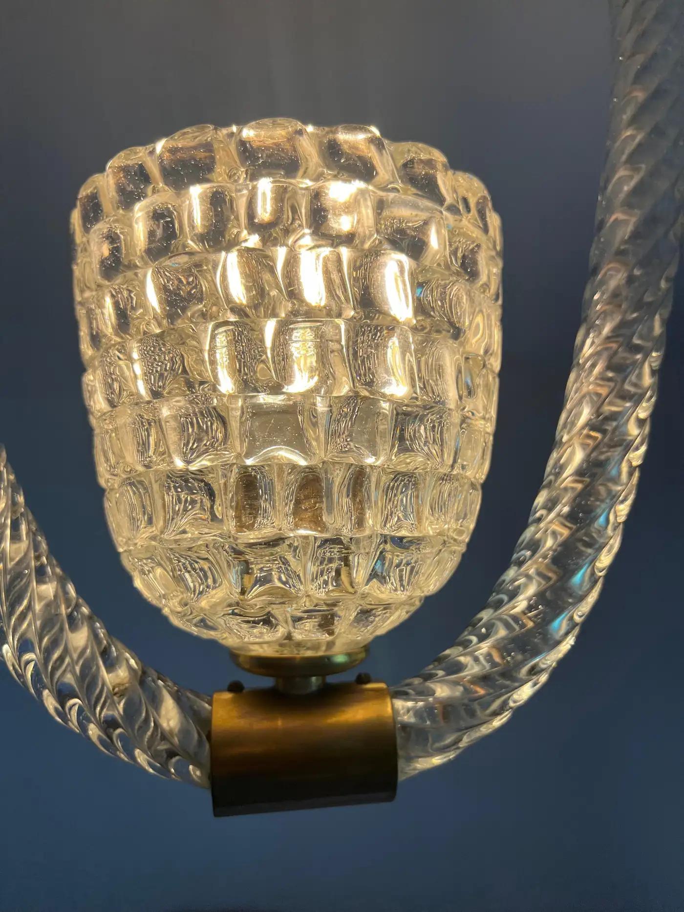 italien Lustre Art Déco d'Ercole Barovier, Murano, années 1940 en vente