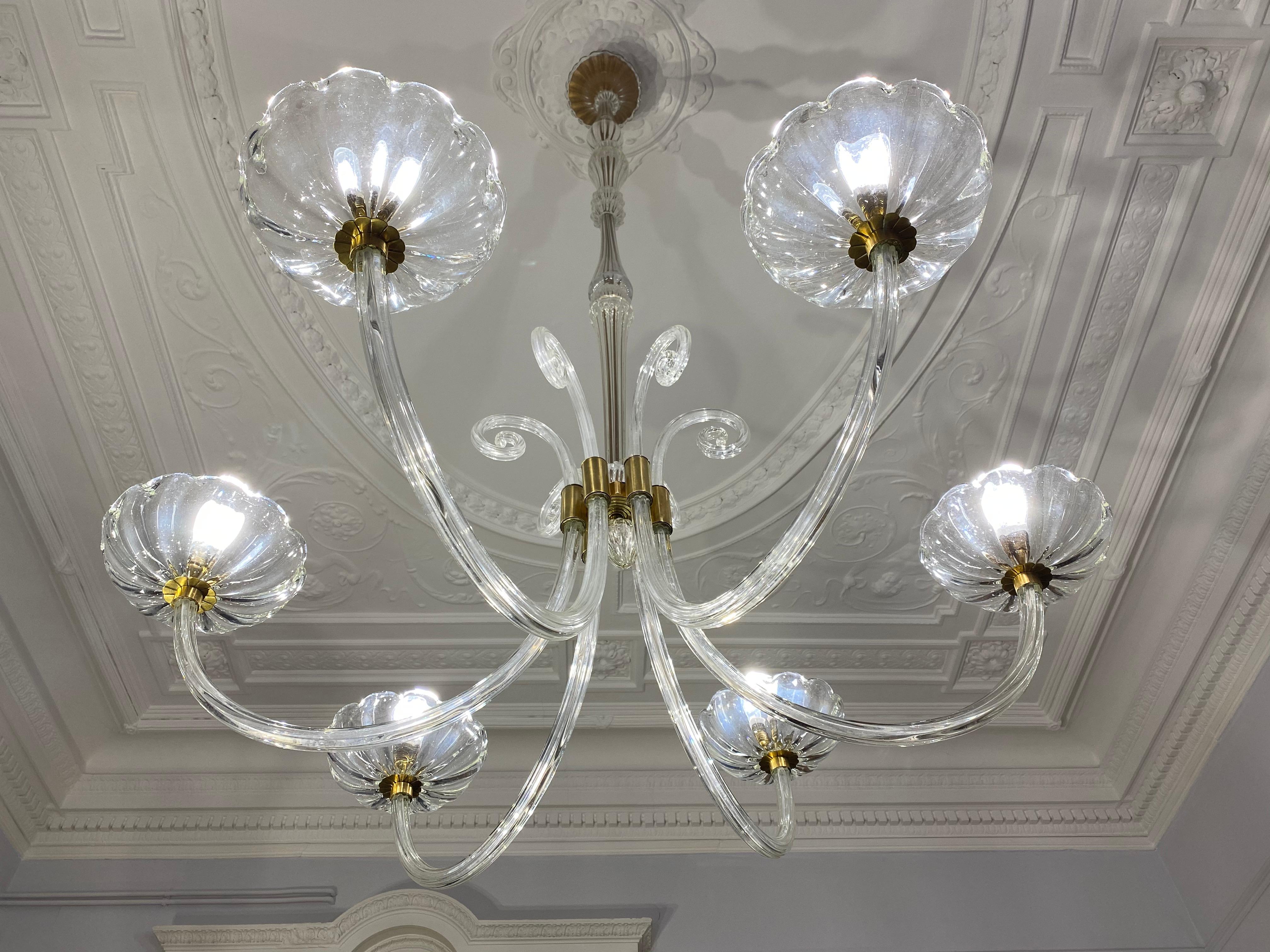 Amazing and elegant hand blown Murano chandelier by Ercole Barovier, circa 1940.
Measure: Diameter cm 120
Height cm 215
From Private collection.
