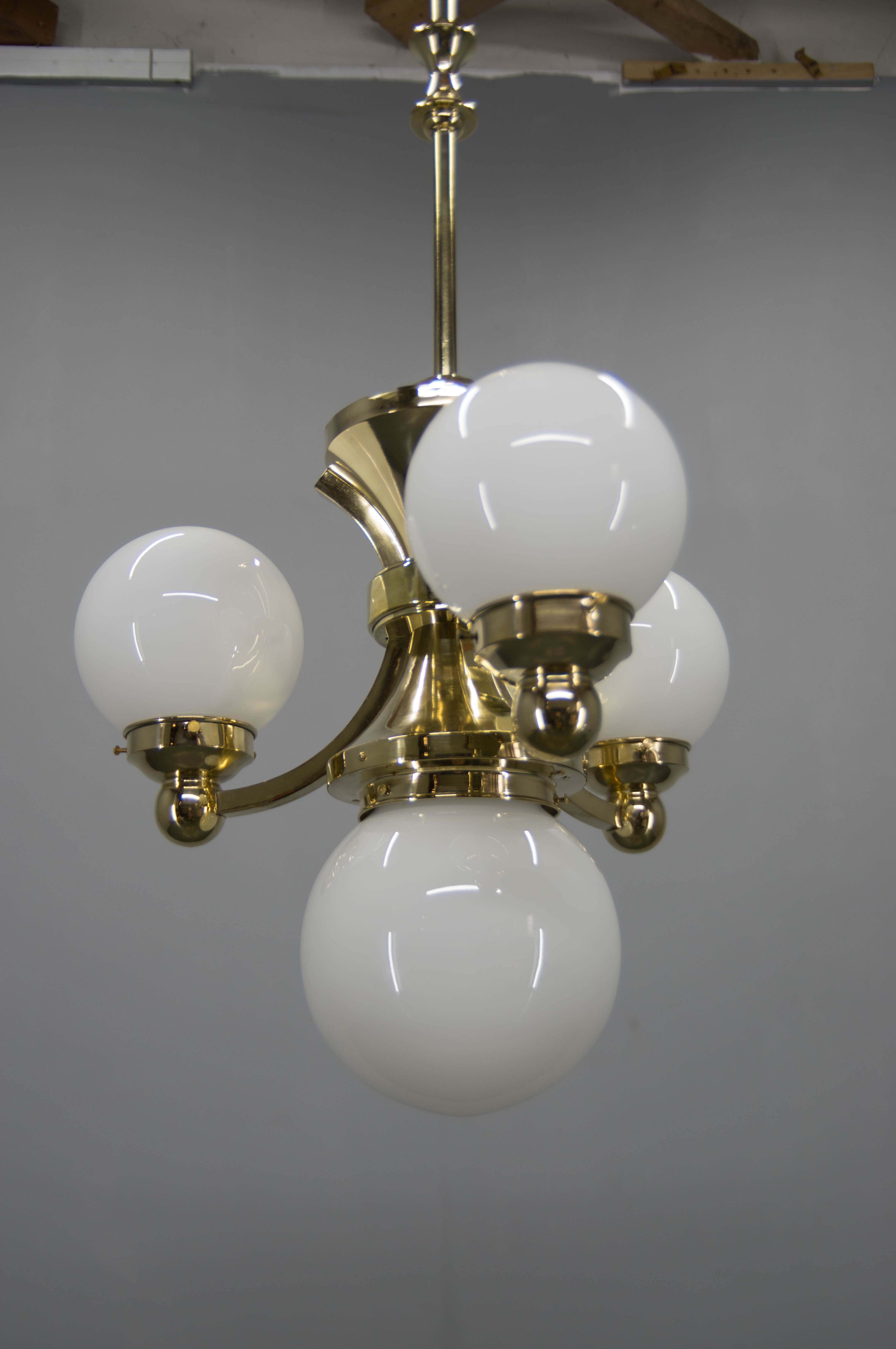 Art-Deco-Kronleuchter von Gocar, 1910er Jahre, restauriert (Art déco) im Angebot