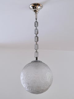 Art Deco Chandelier by Marius-Ernest Sabino, France 1930s, glass ball with chain