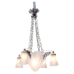 Art Deco Chandelier by Muller Frerès Glass