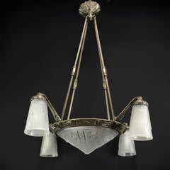 Lustre Art Déco par I Muller Frerés Luneville, années 1930