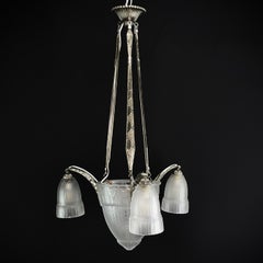 Lustre Art Déco par I Muller Frerés Luneville, années 1930