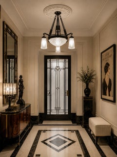 Lámpara Art Déco de Muller Frères y Marcel Vasseur, Francia, 1920