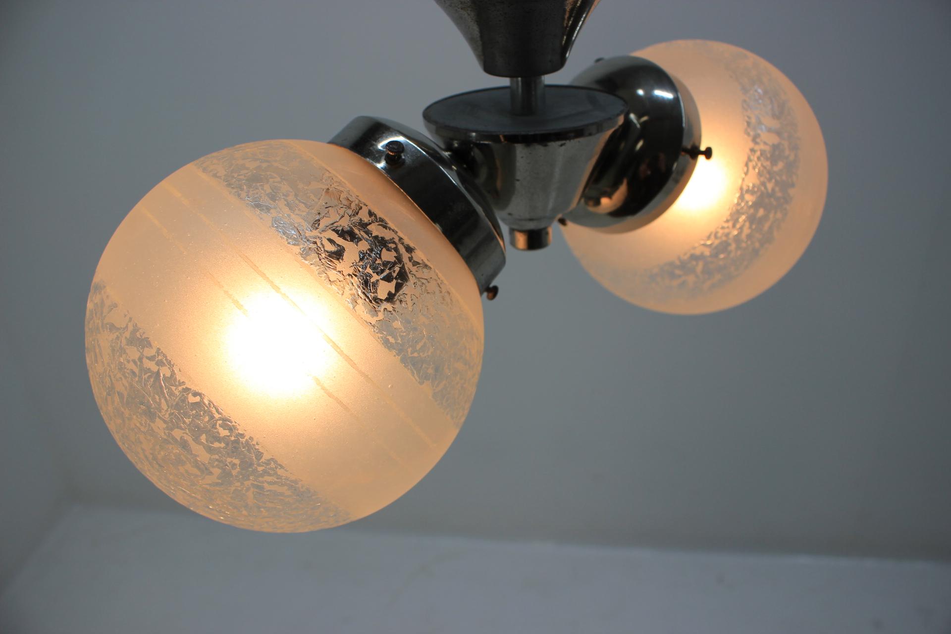 Mid-20th Century Art Deco Chandelier by Napako, 1930s For Sale